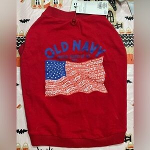 Old Navy Red and Blue Flag Pullover Tee for Dog/Cat - M - NWT